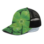 Shamrock Clover St. Patrick's Day Print Black Mesh Trucker Cap