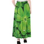 Shamrock Clover St. Patrick's Day Print Chiffon Maxi Skirt