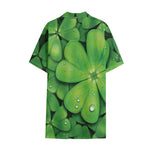 Shamrock Clover St. Patrick's Day Print Cotton Hawaiian Shirt