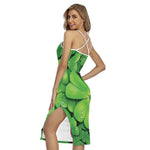 Shamrock Clover St. Patrick's Day Print Cross Back Cami Dress