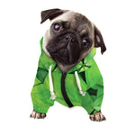 Shamrock Clover St. Patrick's Day Print Dog Zip Up Hoodie