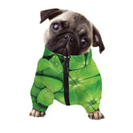 Shamrock Clover St. Patrick's Day Print Dog Zip Up Jacket