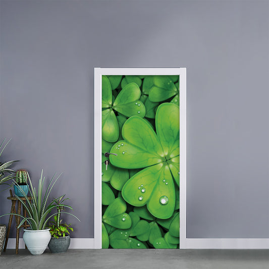 Shamrock Clover St. Patrick's Day Print Door Sticker