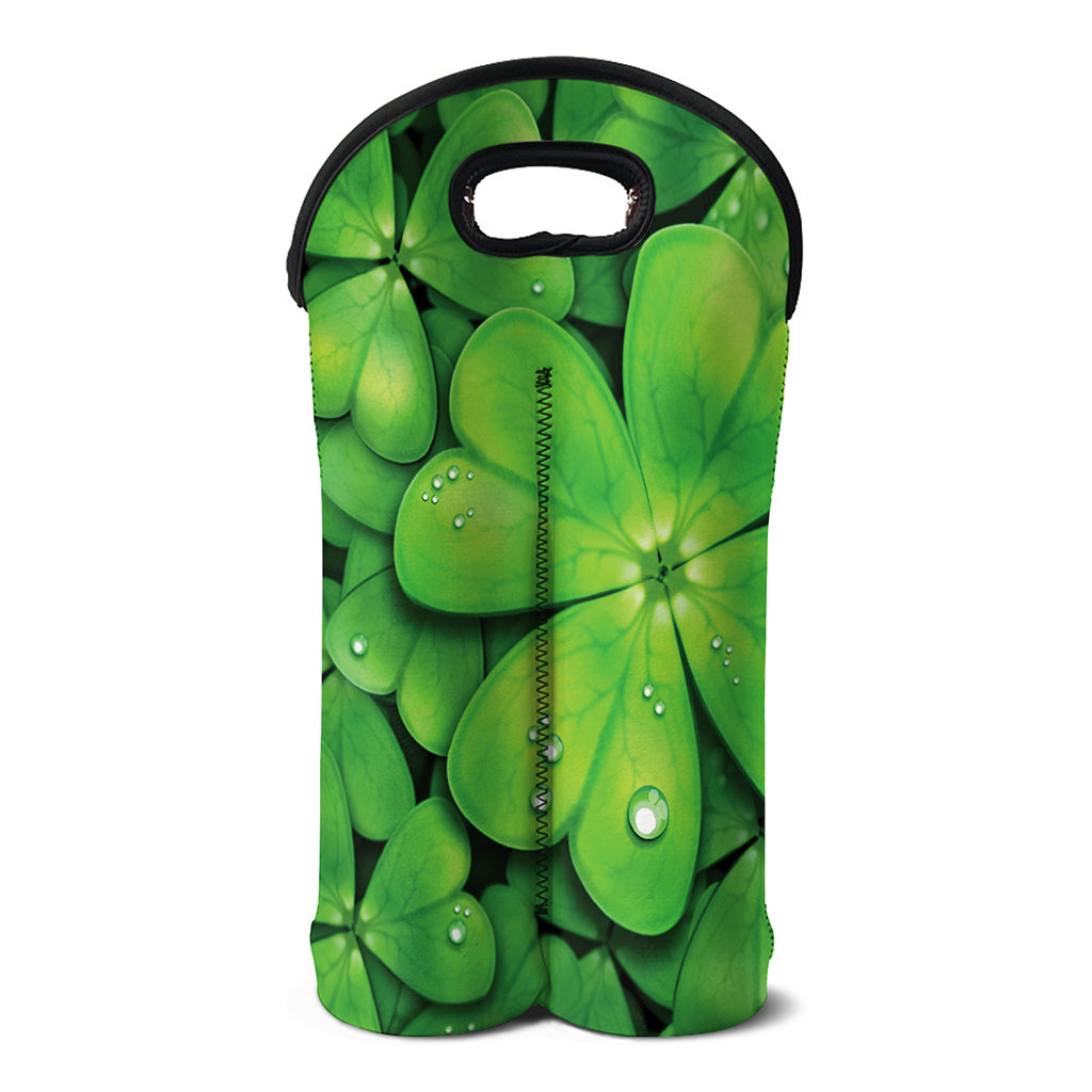 Shamrock Clover St. Patrick's Day Print Double Neoprene Wine Tote
