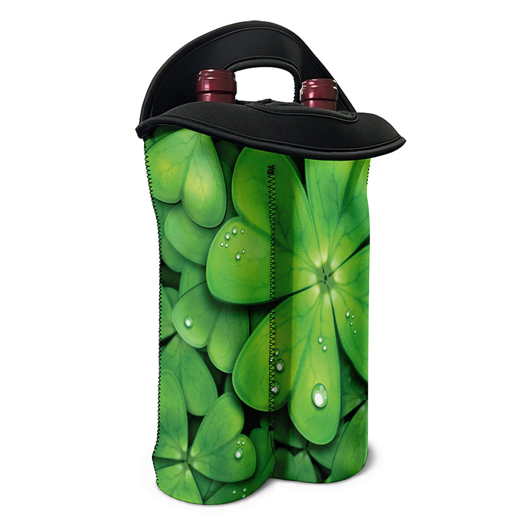 Shamrock Clover St. Patrick's Day Print Double Neoprene Wine Tote