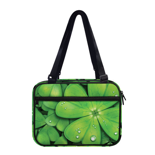 Shamrock Clover St. Patrick's Day Print Double Strap Bible Bag