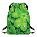 Shamrock Clover St. Patrick's Day Print Drawstring Backpack