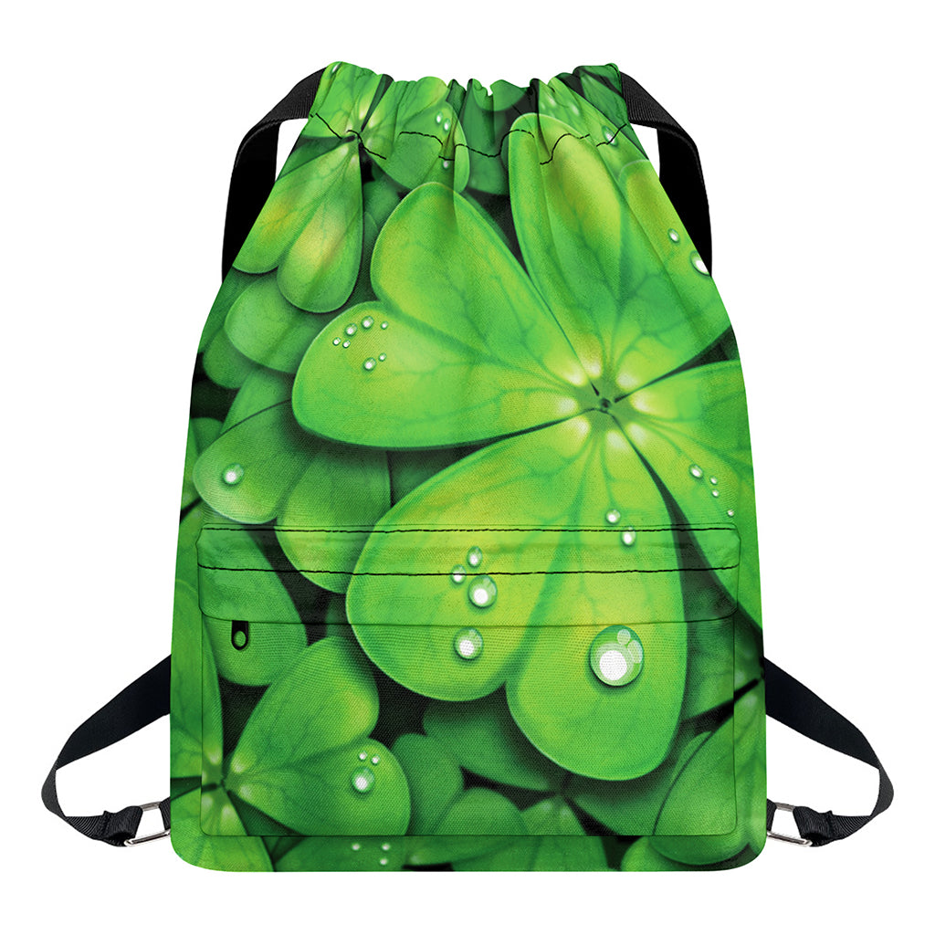 Shamrock Clover St. Patrick's Day Print Drawstring Backpack