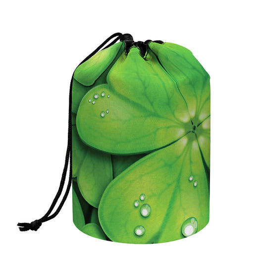 Shamrock Clover St. Patrick's Day Print Drawstring Makeup Bag