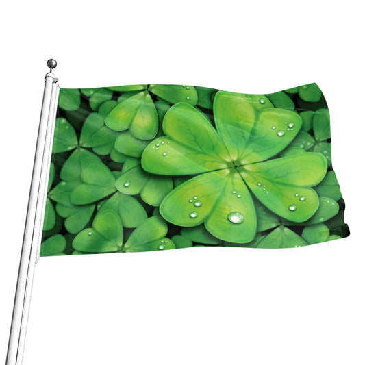 Shamrock Clover St. Patrick's Day Print Flag