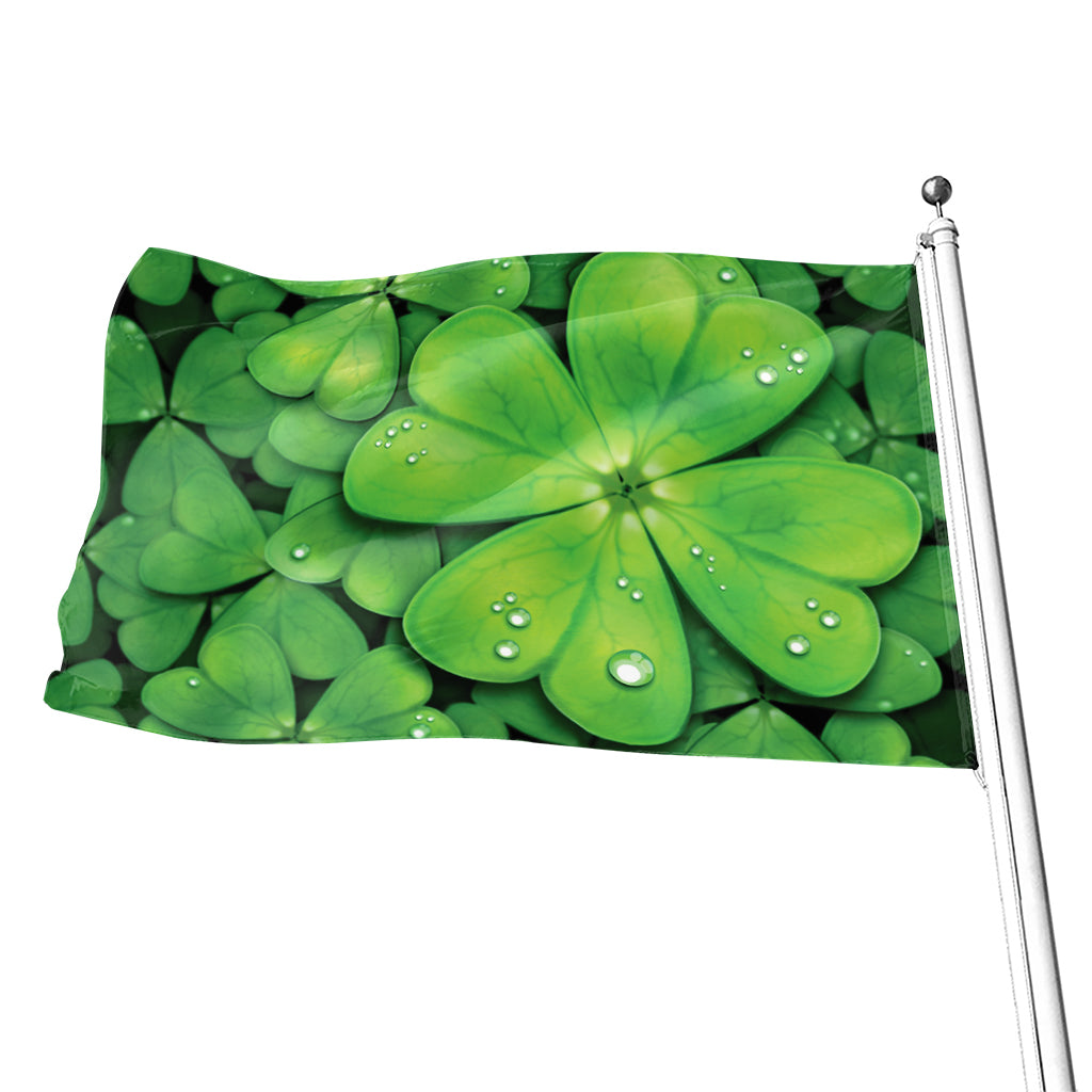 Shamrock Clover St. Patrick's Day Print Flag