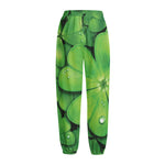 Shamrock Clover St. Patrick's Day Print Fleece Lined Knit Pants
