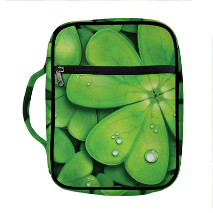 Shamrock Clover St. Patrick's Day Print Front Pocket Bible Bag