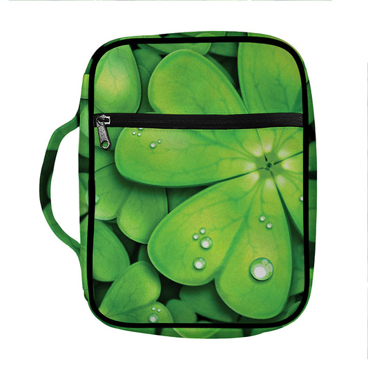 Shamrock Clover St. Patrick's Day Print Front Pocket Bible Bag