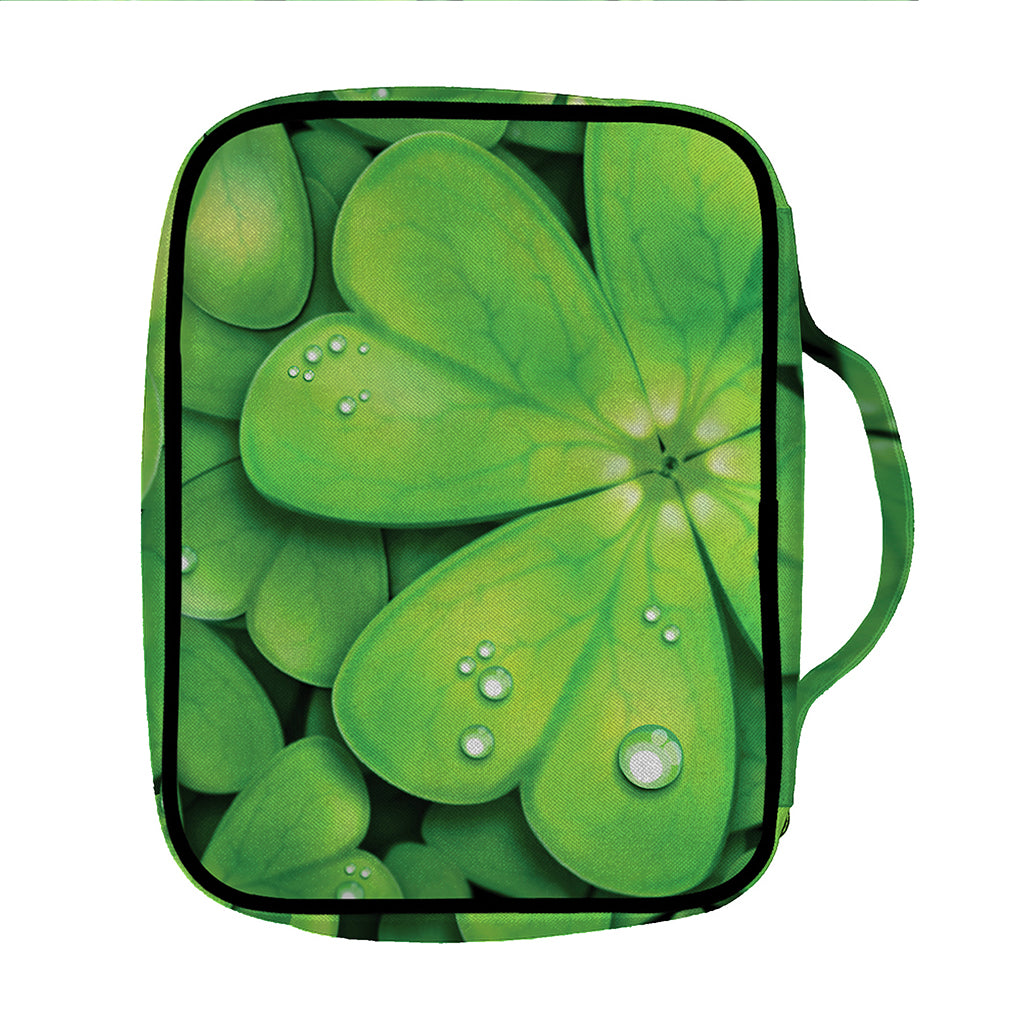 Shamrock Clover St. Patrick's Day Print Front Pocket Bible Bag