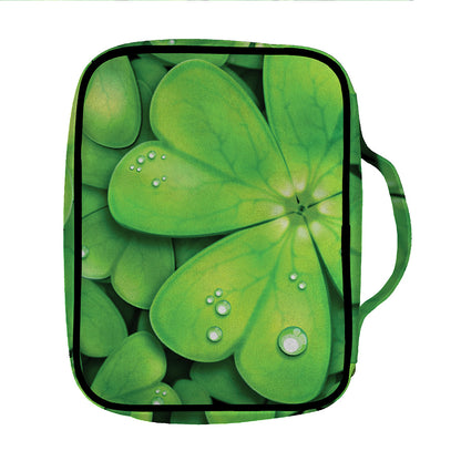 Shamrock Clover St. Patrick's Day Print Front Pocket Bible Bag
