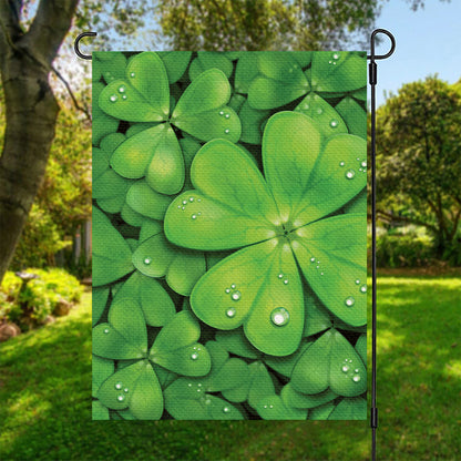 Shamrock Clover St. Patrick's Day Print Garden Flag