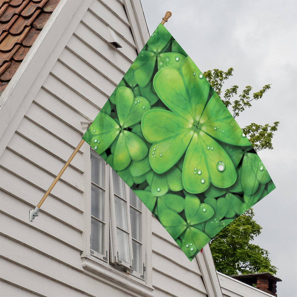 Shamrock Clover St. Patrick's Day Print House Flag