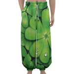 Shamrock Clover St. Patrick's Day Print Lantern Pants