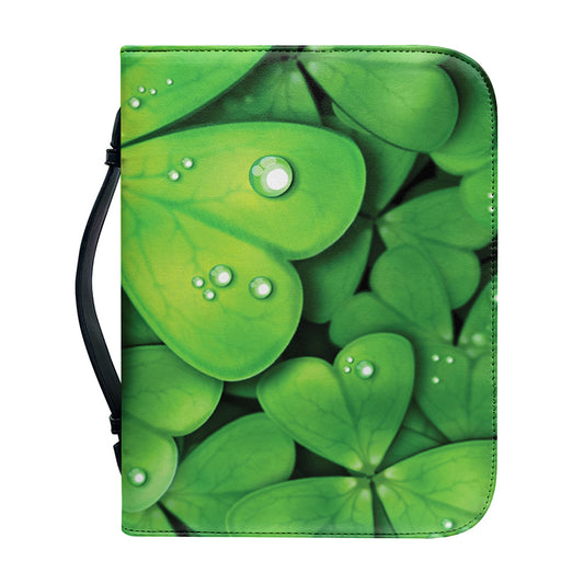 Shamrock Clover St. Patrick's Day Print Leather Bible Cover
