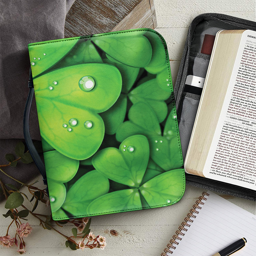 Shamrock Clover St. Patrick's Day Print Leather Bible Cover
