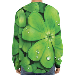 Shamrock Clover St. Patrick's Day Print Long Sleeve Baseball Jersey