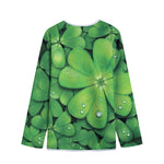 Shamrock Clover St. Patrick's Day Print Long Sleeve Short Coat