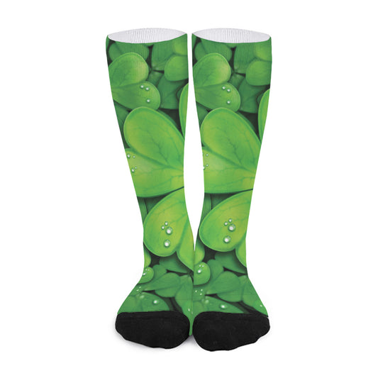 Shamrock Clover St. Patrick's Day Print Long Socks