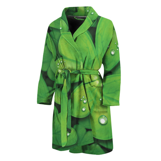 Shamrock Clover St. Patrick's Day Print Men's Bathrobe