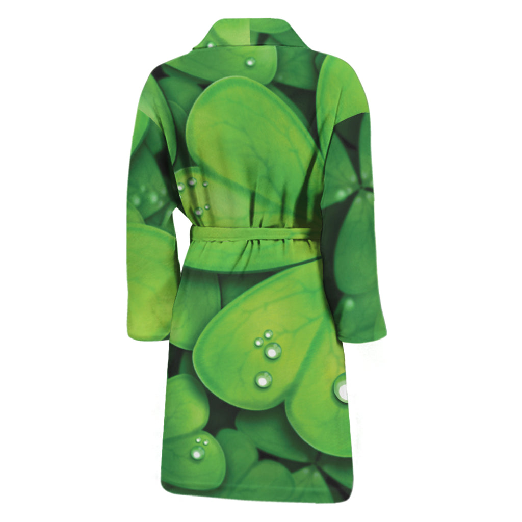 Shamrock Clover St. Patrick's Day Print Men's Bathrobe