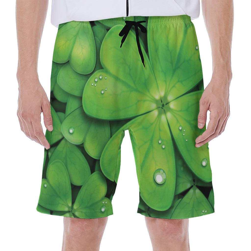 Shamrock Clover St. Patrick's Day Print Men's Beach Shorts