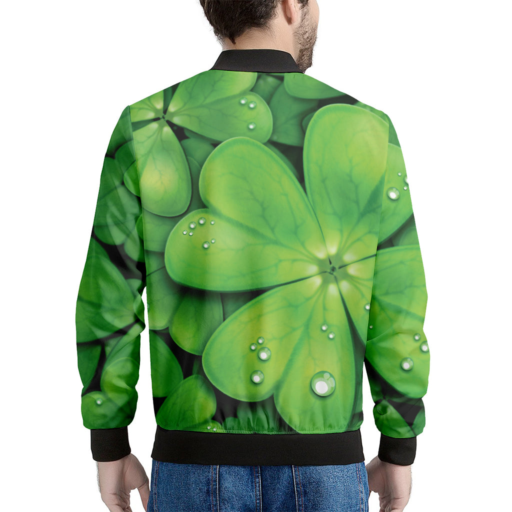 Shamrock Clover St. Patrick's Day Print Men's Bomber Jacket