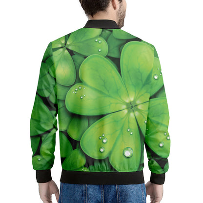 Shamrock Clover St. Patrick's Day Print Men's Bomber Jacket