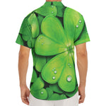 Shamrock Clover St. Patrick's Day Print Men's Deep V-Neck Shirt