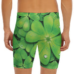 Shamrock Clover St. Patrick's Day Print Men's Long Boxer Briefs