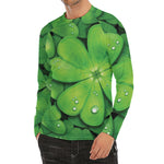 Shamrock Clover St. Patrick's Day Print Men's Long Sleeve Rash Guard