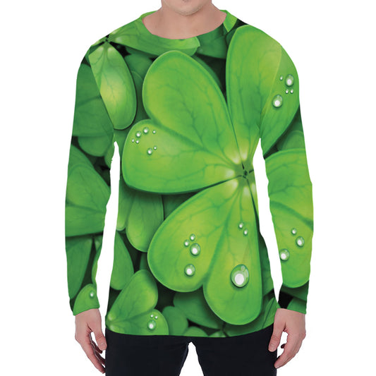 Shamrock Clover St. Patrick's Day Print Men's Long Sleeve T-Shirt