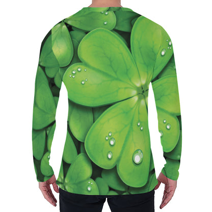 Shamrock Clover St. Patrick's Day Print Men's Long Sleeve T-Shirt