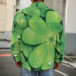 Shamrock Clover St. Patrick's Day Print Men's Shirt Jacket