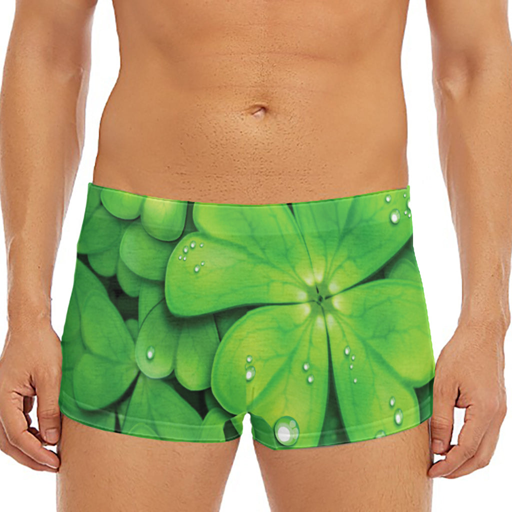 Shamrock Clover St. Patrick's Day Print Men's Short Boxer Briefs