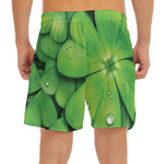 Shamrock Clover St. Patrick's Day Print Men's Split Running Shorts