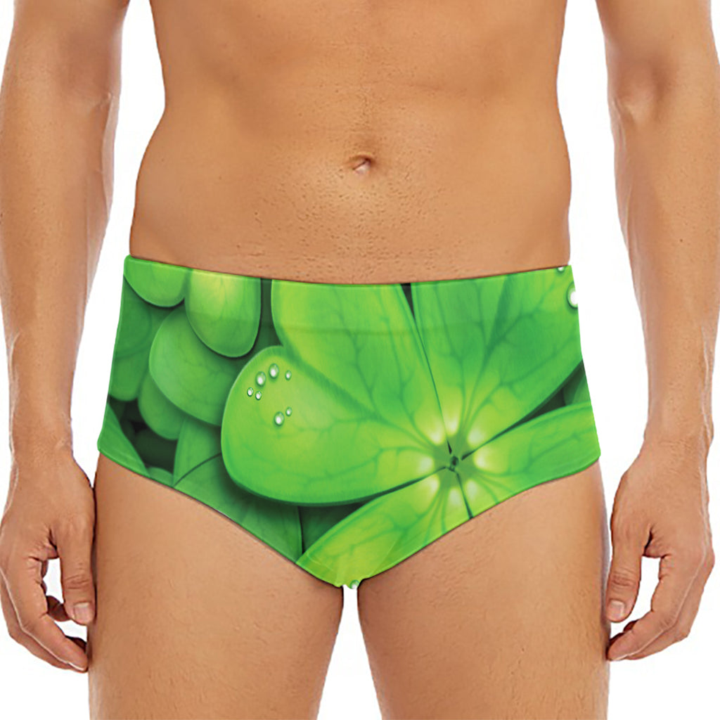 Shamrock Clover St. Patrick's Day Print Men's Triangle Swim Briefs