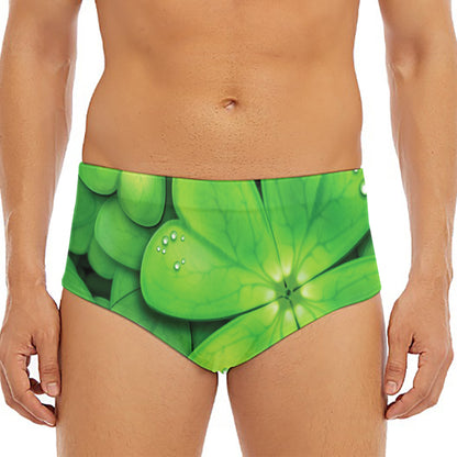Shamrock Clover St. Patrick's Day Print Men's Triangle Swim Briefs