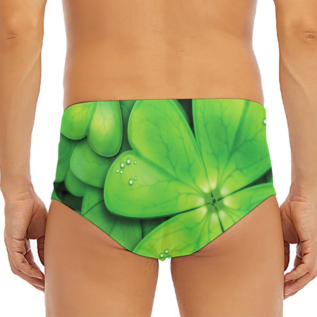Shamrock Clover St. Patrick's Day Print Men's Triangle Swim Briefs