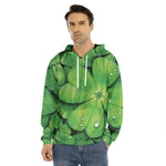Shamrock Clover St. Patrick's Day Print Men's Velvet Pullover Hoodie