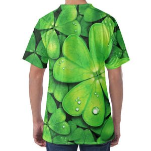 Shamrock Clover St. Patrick's Day Print Men's Velvet T-Shirt