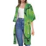 Shamrock Clover St. Patrick's Day Print Open Front Beach Cover Up