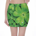 Shamrock Clover St. Patrick's Day Print Pencil Mini Skirt