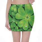 Shamrock Clover St. Patrick's Day Print Pencil Mini Skirt