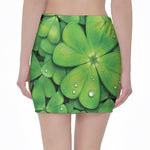 Shamrock Clover St. Patrick's Day Print Pencil Mini Skirt